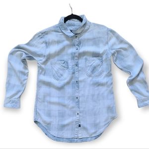 Rails Blue Denim Plaid Button Down Shirt